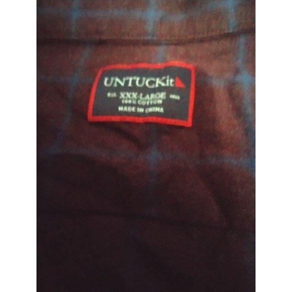 UNTUCKit Bongiovanni Long Sleeve Purple Button Up Plaid Shirt XXX Large - Picture 3 of 5